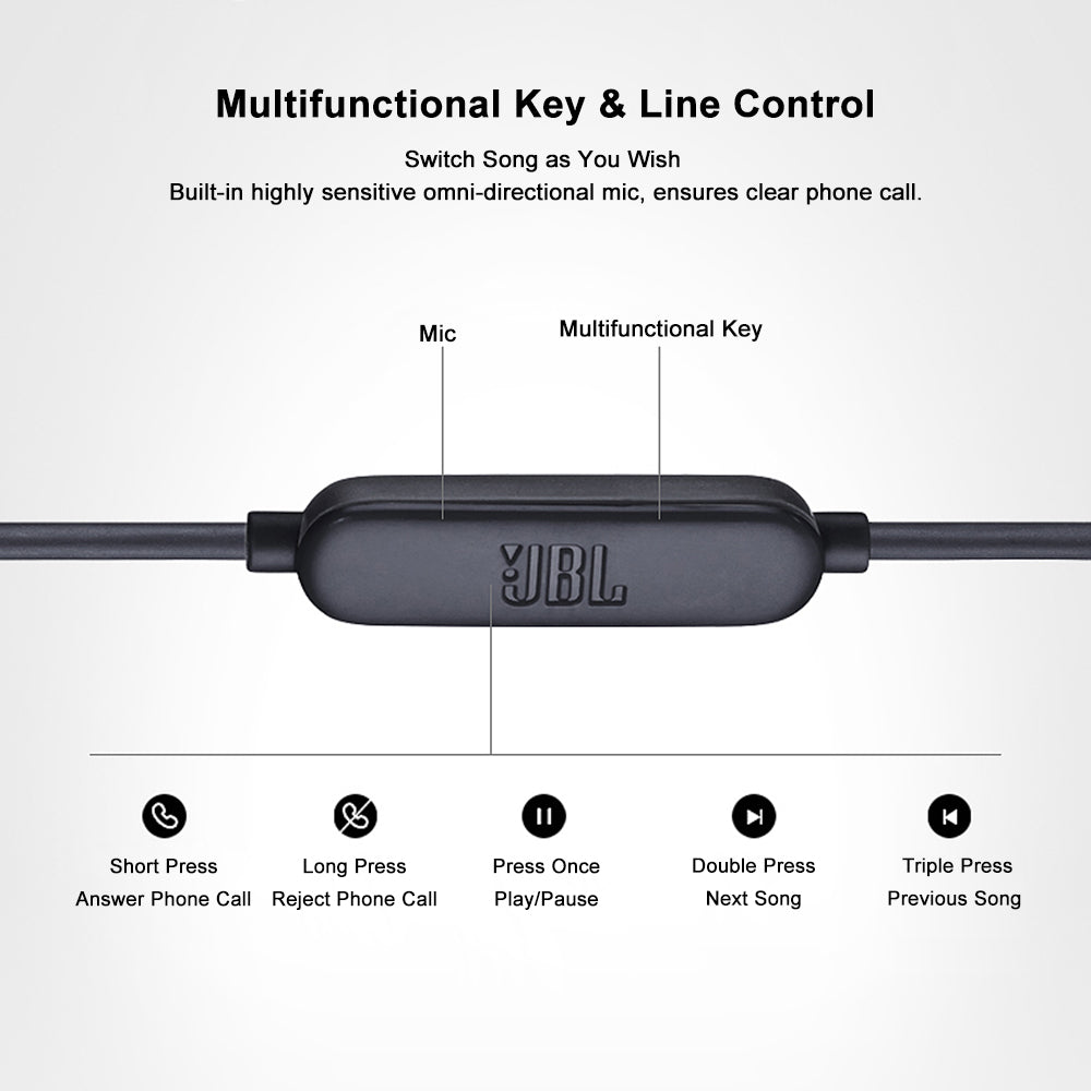 JBL LIVE100 Wired In-Ear Headphones with Mic & Line Control