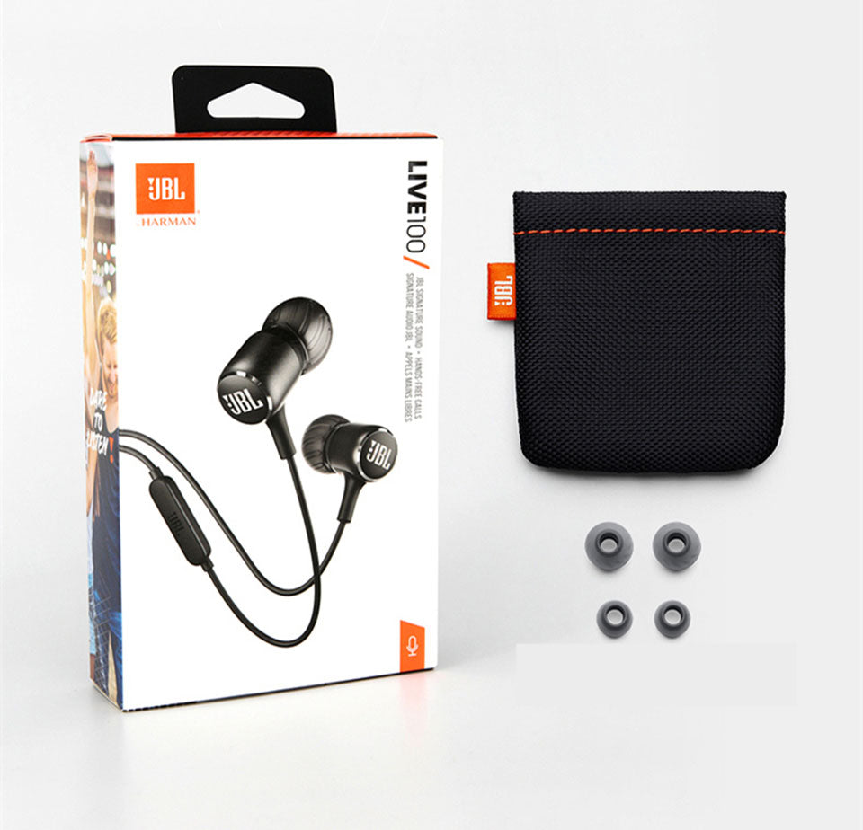 JBL LIVE100 Wired In-Ear Headphones with Mic & Line Control